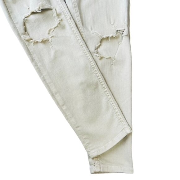 FREE PEOPLE High-Rise Khaki Ripped Knee Jeans, Size 28 - NWT - Picture 6 of 9